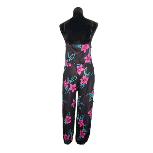 Women's Unbranded Floral Harem Jumpsuit With Side Slit One Size Fits All - Picture 3 of 12